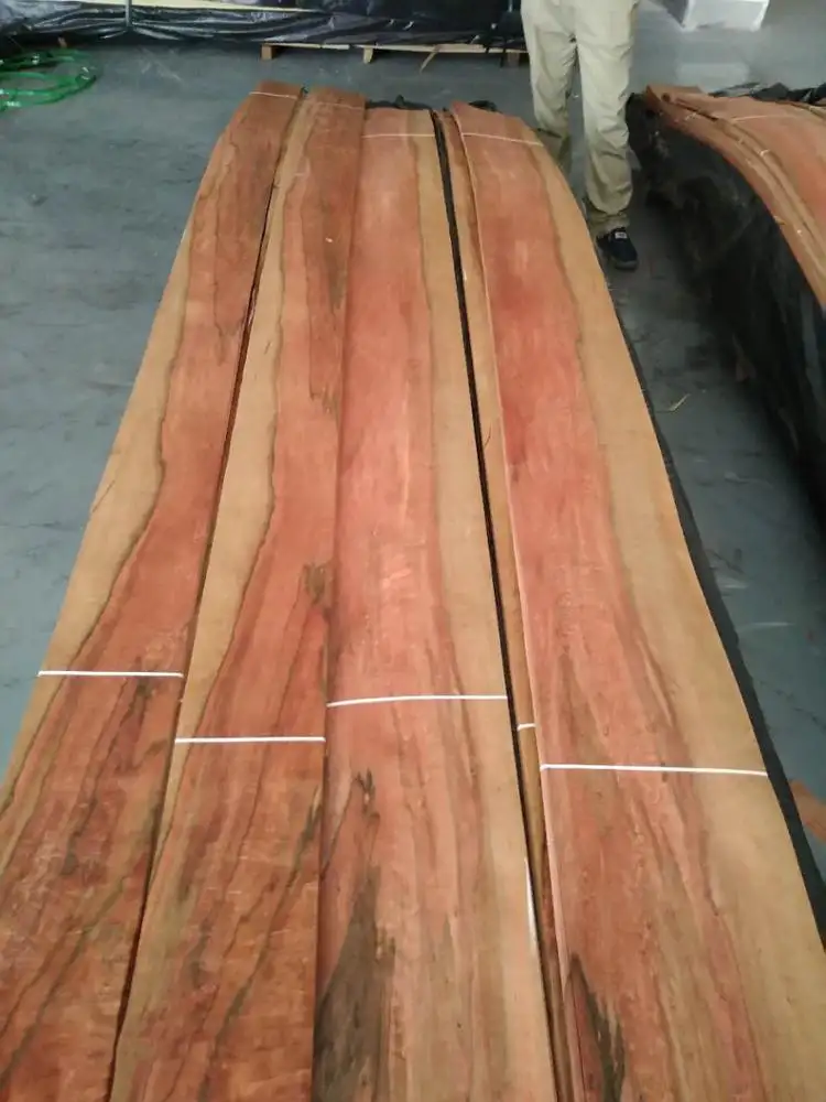 चीन कारखाने उच्च गुणवत्ता 0.5mm प्राकृतिक लाल गम लिबास एप्पल लकड़ी लिबास