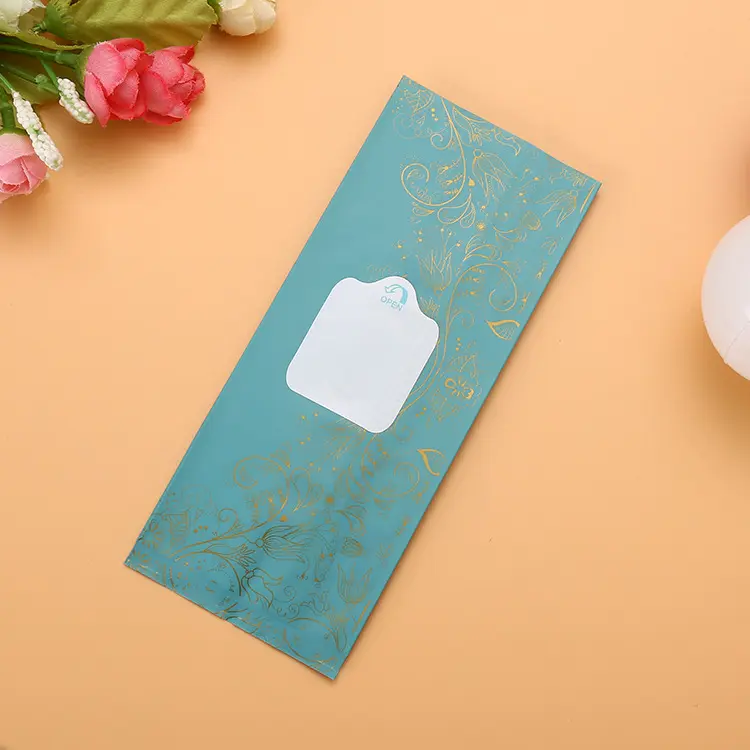 Kantong Kemasan Kertas Tisu Basah Pembersih Tangan dan Wajah/Pembalut Fleksibel Kantong Segel Belakang Tisu Bayi Plastik