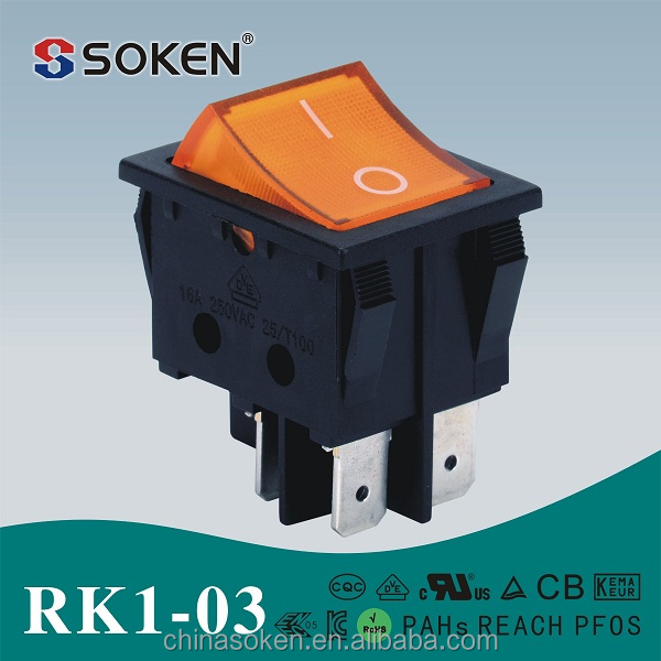 SOKEN переключатель 250vac 16a cqc t100/55 тумблер on-off