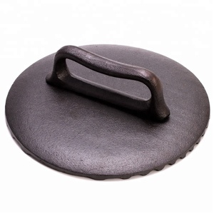 Padella in Ghisa per Friggere, Cuocere Torte, Grigliare e <span class=keywords><strong>Pizza</strong></span> con Pressa - Product Image 5