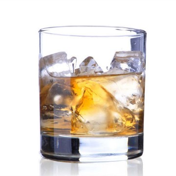hot round wholesale crystal whiskey glass with sand etched logo   glass whiskey tumbler with sand blaste logo