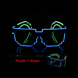 Partie Approvisionnement EL Fil Lunettes Lumineuses Led Mosaique Design Lunettes De Soleil Clignotantes