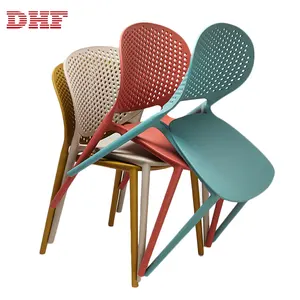 Wholesale DHF modern plastic chair dining, cafe furniture chair for outdoor
