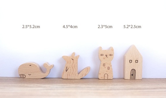 Деревянный держатель для карт в форме животного, держатель для записей, деревянные фигурки, миниатюры