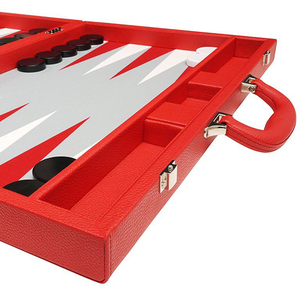 Entusiasmante <span class=keywords><strong>Gioco</strong></span> da Tavolo <span class=keywords><strong>Backgammon</strong></span> Pieghevole da Viaggio in Scatola di Pelle Rossa - Product Image 3