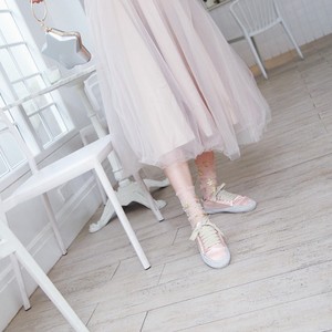 Calzini trasparenti in pizzo elastico trasparente con stella Glitter alla moda - Product Image 5