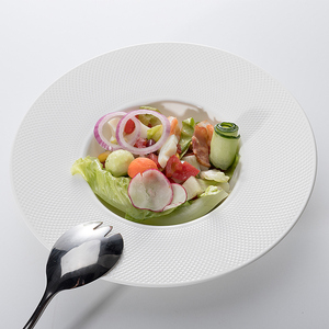 Nouvelle Idée Pur Blanc En Céramique Assiette à Pâtes, Plateau de Fromage Conseil ~ - Product Image 2