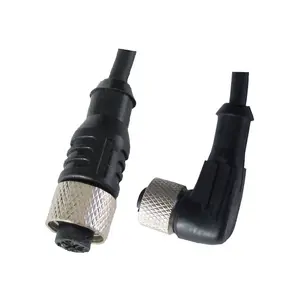 Ibest M12 3 Pin 4 Pin Vrouwelijke Male 90 Graden Schuine IP67 Waterdichte Geïnjecteerd Kabel Sensor Connector