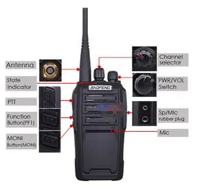 싼 워키 토키 8 와트 보풍 UV-6 VHF UHF FM Dual Band 햄 워키 토키