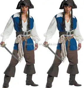 De Piratas del Caribe Jack Sparrow traje Cosplay de Halloween a medida