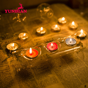 Commercio all'ingrosso Soffiato Decorativo <span class=keywords><strong>Trasparente</strong></span> di Cristallo <span class=keywords><strong>trasparente</strong></span> 3 Fori Tubo di <span class=keywords><strong>Vetro</strong></span> Votive Tealight Candle Holder Per La Casa di Cerimonia Nuziale Del Partito - Product Image 2