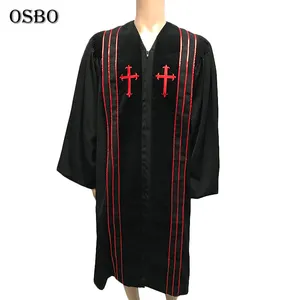 Hot Menjual Pabrik Kustom Grosir Murah Hitam Church Gaun Paduan Suara Jubah