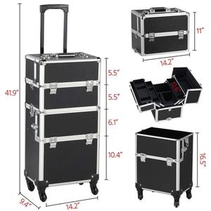 Valise de Maquillage Professionnelle en Aluminium, Type Trolley Roulant, pour Voyage et Cosmétiques (Vente en Gros) - Product Image 3