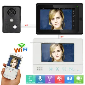 7 "2 Monitore Video Door Phone Türklingel Intercom Wired /Wireless Wifi System mit IR-CUT HD 1000TVL Wired Camera Nachtsicht, Su