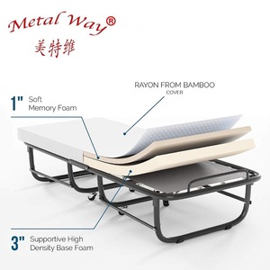Giá rẻ của khách giường giường có thể gập lại dễ dàng mang theo mềm vải gấp giường đơn với bộ nhớ bọt nệm giá - Product Image 2