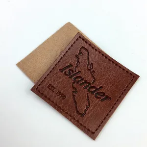 Factory Price Custom Debossed Logo Sew on Washable Garment Real/PU Leather Labels and Patches for Jeans