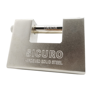 Lucchetto Rettangolare in Acciaio da 74mm Resistente per Magazzino con Catena Argento - Product Image 5