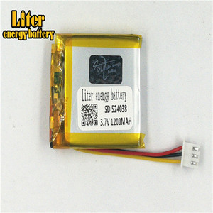 Socket 2.5-3 P 3.7 V 524038 1200 mah lipo battery Rechargeable solar li ion polymer lithium battery with PCM - Product Image 1