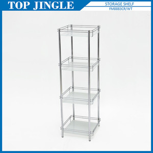 High Quality 4 tier metal tube storage glass <b>shelf</b> - Product Image 5
