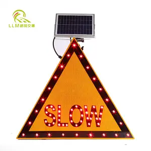太阳能交通停止标志慢下来电源 led 太阳能灯