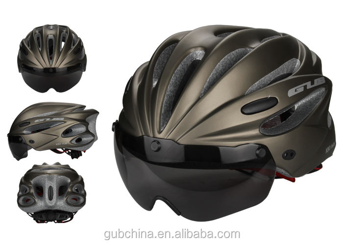 GUB K80 Plus Casco de ciclismo deportivo moldeado integralmente con gafas  Mountain Road Bike Bicicleta Cascos para adultos con lente y visera
