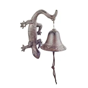 Retro Cast Iron Decorative Lizard Door Bell Outdoor Villa Wind Chime Decorative Bells for Crafts