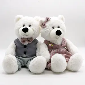 Regalo di san valentino Peluche Paio di Orso Bianco Coppia Teddy Bear Wedding