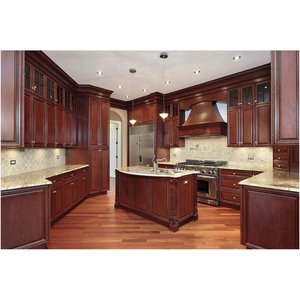 Modern Traditional All Wood Furniture Cabinet Modular Galley Kitchen <strong>Corner</strong> <strong>Units</strong> with Island - Product Image 1