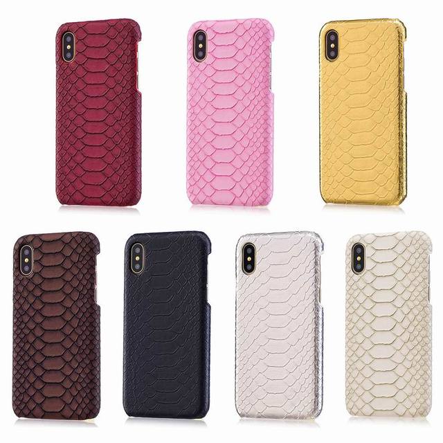 Luxury Sexy Snake Skin Pattern Hard Back Cover Phone Case for iPhone X