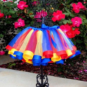 Primer Equipo del <span class=keywords><strong>cumpleaños</strong></span> <span class=keywords><strong>de</strong></span> Pettiskirt Tutu-Girls-Falda del arco iris - Product Image 5