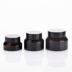 Di fascia alta 30 <span class=keywords><strong>ml</strong></span> <span class=keywords><strong>50</strong></span> <span class=keywords><strong>ml</strong></span> 100 <span class=keywords><strong>ml</strong></span> 1oz in pendenza della spalla nero opaco di <span class=keywords><strong>vetro</strong></span> vaso cosmetico con il nero di plastica coperchio - Product Image 3