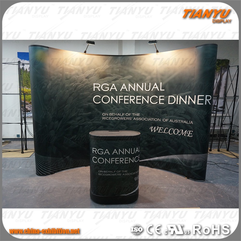 2019 Portable Stand D'exposition Design Incurvé de toile de Fond de Cabine