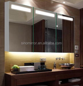 Meuble-lavabo de salle de bain moderne <span class=keywords><strong>Armoire</strong></span> à <span class=keywords><strong>pharmacie</strong></span> à 3 panneaux avec miroir 50 "Large <span class=keywords><strong>armoire</strong></span> à <span class=keywords><strong>pharmacie</strong></span> triple horizontale à montage en surface - Product Image 6