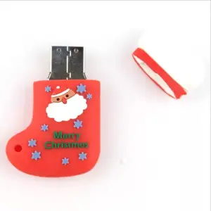 Cute Santa Claus Shoes Memory Sticks U Disk 4GB 8GB USB Flash Drive for Christmas Gifts Promotional Pen Drives