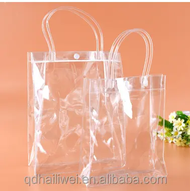 Environmental Material plastic carry bag cosmetic bottle clear packing bag