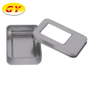 Boîte d'emballage de <span class=keywords><strong>bijoux</strong></span> en étain rectangulaire <span class=keywords><strong>argent</strong></span>ée en gros, recyclable, avec fenêtre ouverte, pour l'artisanat et l'utilisation de bougies - Product Image 2