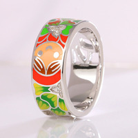 Personnalisé bague en or avec émail bague en argent bijoux cloisonné 2018