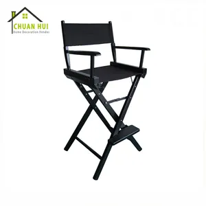 Chaise de camp de pelouse de directeur de maquillage de pieds hauts en bois de conception simple pour la pêche de plage et le tissu extérieur de meubles de jardin - Product Image 2