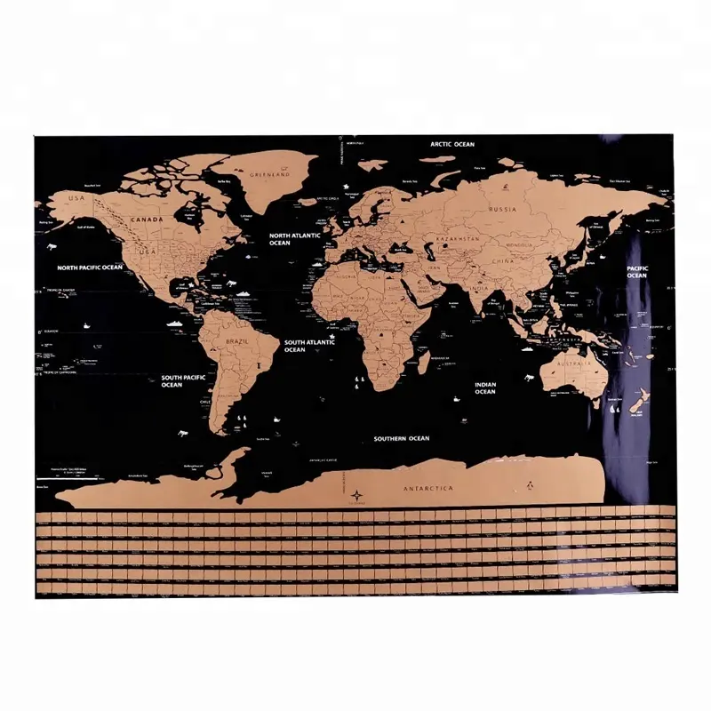 Scratch Weltkarte Poster, Personalisierte Travel Vacation Log Geschenk Große Größe Welt Karte