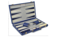 En Similicuir bleu Luxe Backgammon