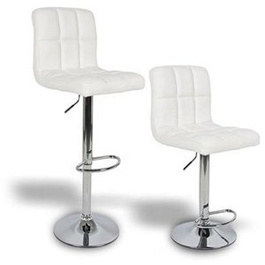 Chaise haute de salle à manger pour <span class=keywords><strong>table</strong></span> de <span class=keywords><strong>bar</strong></span>, chaises pivotantes à 360 degrés, chaise de <span class=keywords><strong>bar</strong></span> en cuir PU sans accoudoirs - Product Image 1