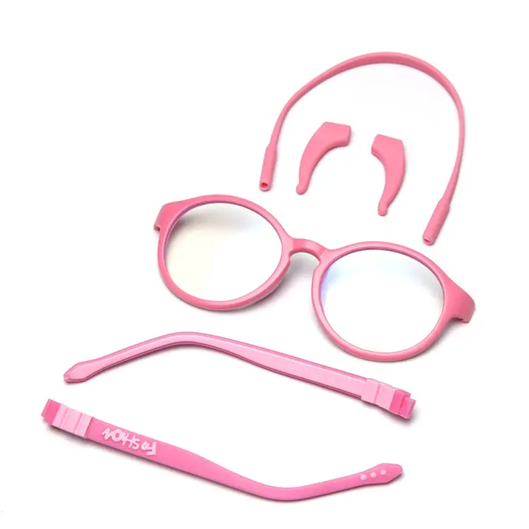 Occhiali da vista montature elastiche in gomma montature per occhiali in gomma occhiali per bambini in gomma siliconica con lenti rotonde di moda