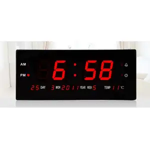 Venta caliente rojo LED digital reloj de alarma de pantalla LED con montado en la pared