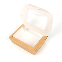 Boîtes d'emballage personnalisées en papier kraft pour croissants/sandwichs avec fenêtre ouverte