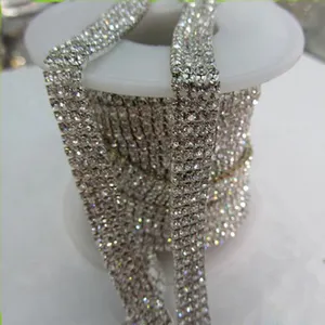 XULIN Rantai Kristal Berlian Buatan, Perhiasan Kristal Rantai Banyak Baris Pemangkasan Kristal