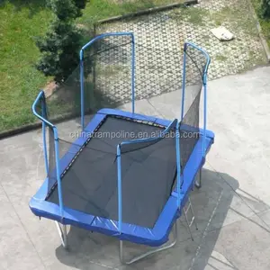 Rectangle trampoline with safety enclosure