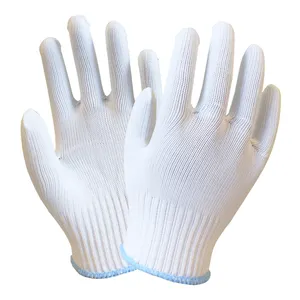 13 Gauge Cheap Hand Protection campioni gratuiti guanto da lavoro lavorato a maglia bianco 100% poliestere o cotone