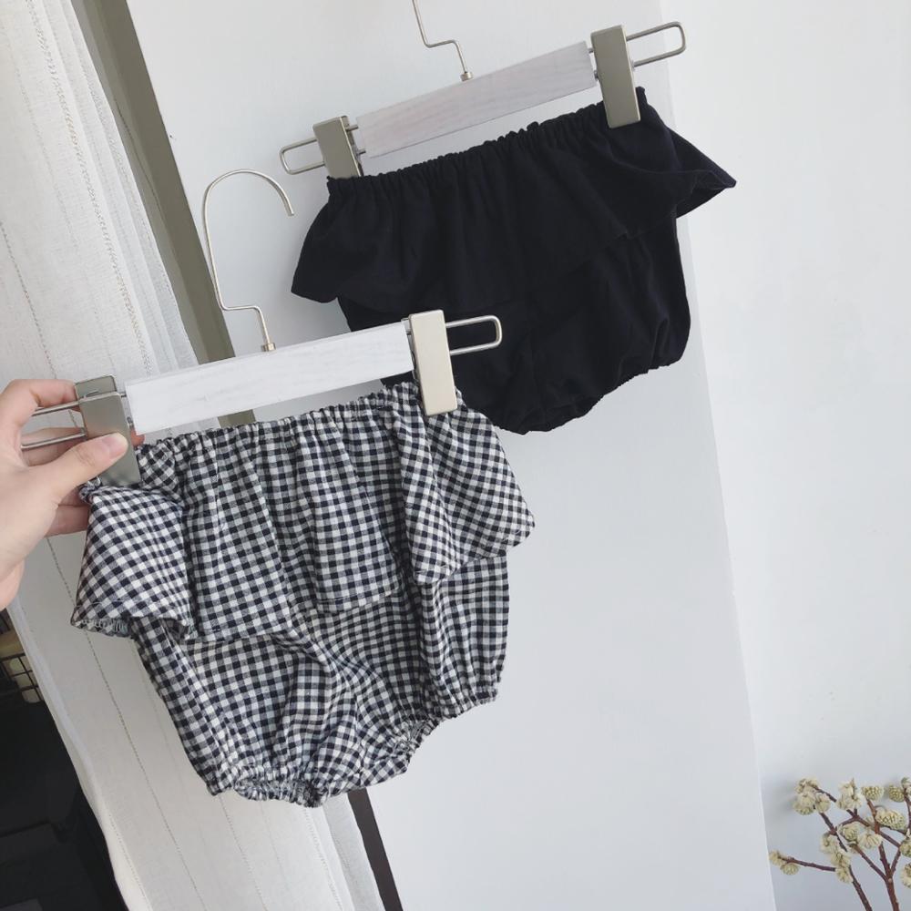 PP0027 летние клетчатые тонкие хлопковые ПП брюки с оборками шорты для женщин и малышей