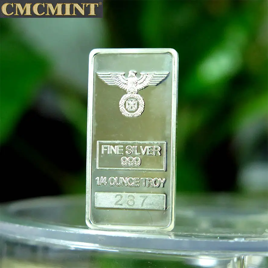 . 999 puro argento 1/4 oz 999 Fine argento ferro aquila ferro croce Bar vecchie monete britanniche in vendita C76