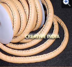 High Quality 5mm Eco-Friendly Waxed Finish <b>Light</b> Brown Drawcord <b>for</b> Garment DIY Jewelry Accessories Genuine Leather <b>Cord</b> Fashion - Product Image 3